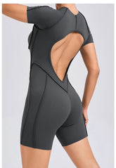Short Jumpsuit Gym Clothes For Women Sportswear Fitness Overalls Backless Scrunch Booty Yoga Suit Sports Set Outfit ShedPoundsPortal
