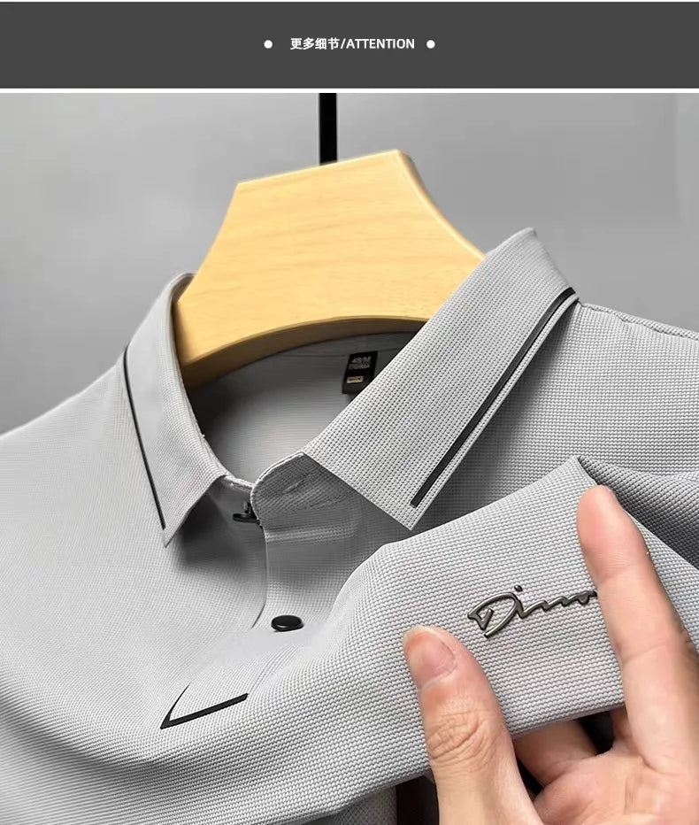 High end luxury brand fashion hot diamond short sleeve Advanced printed POLO shirt summer new Korean version men&