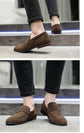 Fashion Man Casual Shoes Suede Genuine Leather Slip-on Light Comfortable Driving Loafers Moccasins For Men Party Wedding Flat