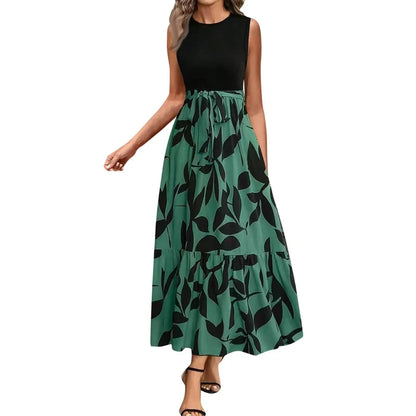 Elegant Long Printed Dress Women&