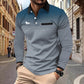 Spring Autumn Men Long Sleeve Sport Lapel Polo Shirt Men Clothes Business Casual Fake Pocket Stitching Golf Polo Shirt Tops ShedPoundsPortal