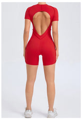 Short Jumpsuit Gym Clothes For Women Sportswear Fitness Overalls Backless Scrunch Booty Yoga Suit Sports Set Outfit ShedPoundsPortal