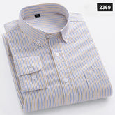 Casual Long-sleeve Shirts for Men Slim Fit Plain Shirt 100%cotton Plaid Striped Tops Soft Designer Fashion Korean Trends Clothes ShedPoundsPortal