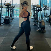 Women Sporty Jumpsuits Fitness Yoga Overalls with Padding Workout Clothes for Women Gym Set Women Bodysuit Sportswear Playsuit ShedPoundsPortal