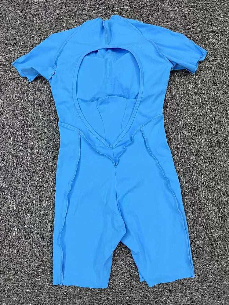 Short Jumpsuit Gym Clothes For Women Sportswear Fitness Overalls Backless Scrunch Booty Yoga Suit Sports Set Outfit ShedPoundsPortal
