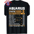100% Made in USA 180g Aquarius Facts Zodiac T-Shirt Funny Aquarius Birthday Gifts T-Shirt Popular Tee Shirt Man Women Summer ShedPoundsPortal