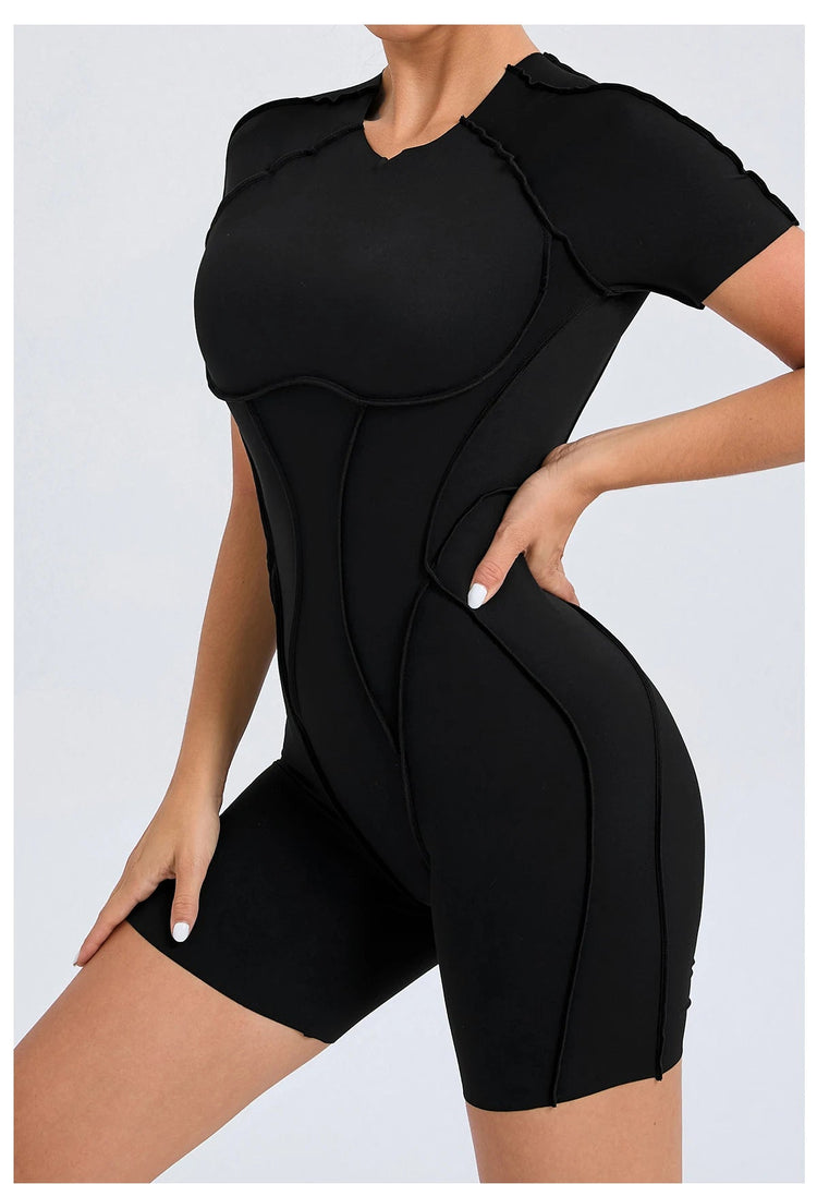 Short Jumpsuit Gym Clothes For Women Sportswear Fitness Overalls Backless Scrunch Booty Yoga Suit Sports Set Outfit ShedPoundsPortal