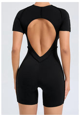 Short Jumpsuit Gym Clothes For Women Sportswear Fitness Overalls Backless Scrunch Booty Yoga Suit Sports Set Outfit ShedPoundsPortal