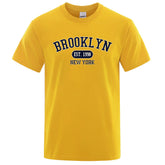 Brooklyn Est.1998 New York Letter T Shirts Man Casual Crewneck Streetwear Breathable Fashion Summer Tops Cotton Loose T-Shirts ShedPoundsPortal