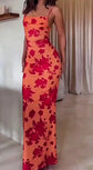 Sexy backless lace-up and printed halter dresses for women in summer 2025