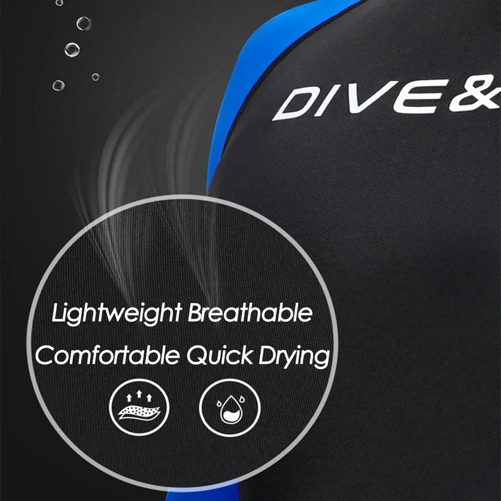 Men Long Sleeve Quick Dry Swimming Suit Adult Nylon Uv Protection Snorkeling Surfing Wetsuit Water Sports One-piece Diving Suit ShedPoundsPortal