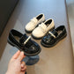 Girls Leather Shoes for School Party Wedding Kids Black Loafers Slip-o