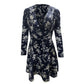 Low Cut V Neck Sexy Dress Flared Long Sleeve Lace Dress Bohemian Print Lace Up Summer Dresses Qutfits Ultra-Thin Dresses