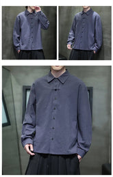 Mens Linen Shirts Casual Streetwear Long Sleeve Turn Down Collar Summer Beach Vacation Hawaiian Shirts M-5XL Plus Size Men Tops ShedPoundsPortal