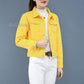 Jeans Jacket and Coats for Women 2025 Autumn Candy Color Casual Short Denim Jacket Korean Coats Women  Jeans Jacket  Clothes ShedPoundsPortal