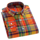 Casual Long-sleeve Shirts for Men Slim Fit Plain Shirt 100%cotton Plaid Striped Tops Soft Designer Fashion Korean Trends Clothes ShedPoundsPortal