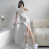 White Dresses for Women 2024 Woman Dress Clothes Midi X New in Chic and Elegant Pretty Cheap Casual Y2k Outfits Harajuku Cotton ShedPoundsPortal