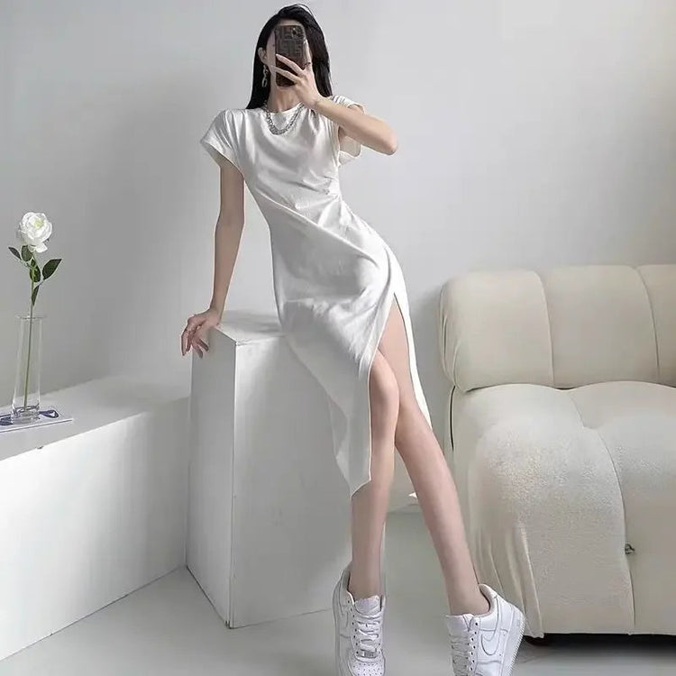 White Dresses for Women 2024 Woman Dress Clothes Midi X New in Chic and Elegant Pretty Cheap Casual Y2k Outfits Harajuku Cotton ShedPoundsPortal