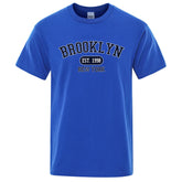 Brooklyn Est.1998 New York Letter T Shirts Man Casual Crewneck Streetwear Breathable Fashion Summer Tops Cotton Loose T-Shirts ShedPoundsPortal