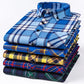 plus size 8XL100%cotton sanding long-sleeve shirts for men slim fit casual plain shirt soft palid tops designer elegant clothes