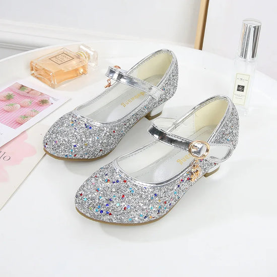 Girls Purple High Heels For Kids Princess RED Leather Shoe Footwear Ch