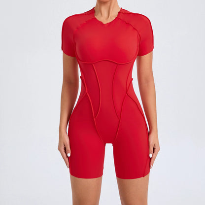 Short Jumpsuit Gym Clothes For Women Sportswear Fitness Overalls Backless Scrunch Booty Yoga Suit Sports Set Outfit ShedPoundsPortal