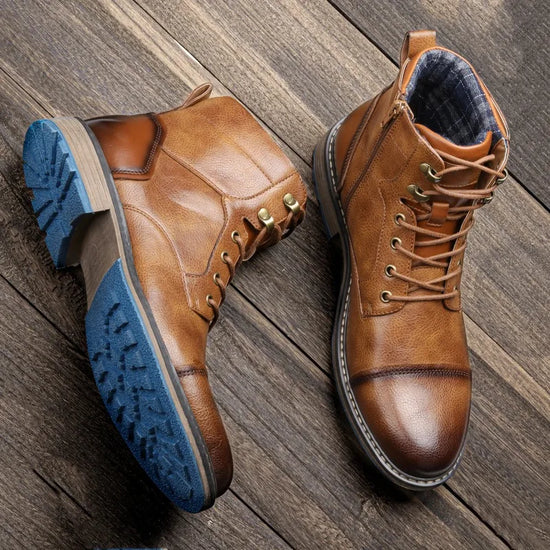 Size 7~13 Retro Men Boots 2025 Fashion Comfortable  Spring Leather Boots