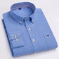 Casual Pure Cotton Oxford Mens Shirts Long Sleeve Plain Soild Regular Fit Fashion Button Man Dress Shirts