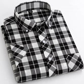2025 Summer Cotton Plaid Short Sleeve Shirts For Men Plus Size Regular Fit Classic Young  England  Style Shirts Man&