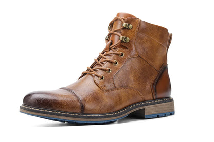 Size 7~13 Retro Men Boots 2025 Fashion Comfortable  Spring Leather Boots