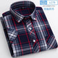 2025 Summer Cotton Plaid Short Sleeve Shirts For Men Plus Size Regular Fit Classic Young  England  Style Shirts Man&