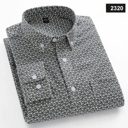 Casual Long-sleeve Shirts for Men Slim Fit Plain Shirt 100%cotton Plaid Striped Tops Soft Designer Fashion Korean Trends Clothes ShedPoundsPortal