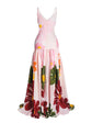 Women s Boho Floral Print Spaghetti Strap Maxi Dress Sleeveless Flowy Hem Summer Beach Cami Dress with Pockets