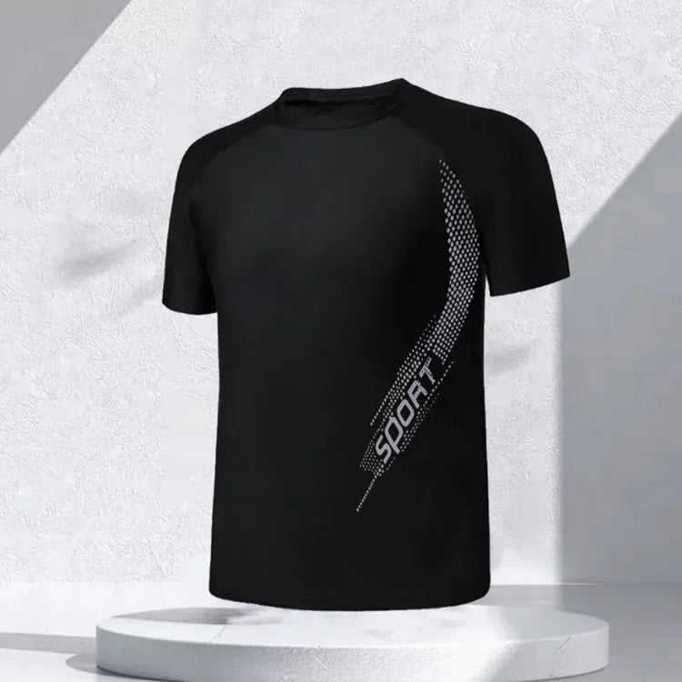Men Swimsuit O-Neck Short Sleeve Mid-rise Swimming Suit Printing Slim Fit T-shirt Swimming Trucks Set Beachwear ShedPoundsPortal