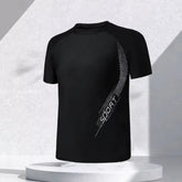 Men Swimsuit O-Neck Short Sleeve Mid-rise Swimming Suit Printing Slim Fit T-shirt Swimming Trucks Set Beachwear ShedPoundsPortal