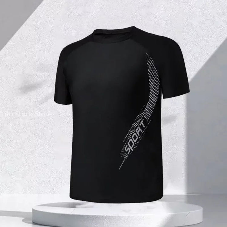 Men Swimsuit O-Neck Short Sleeve Mid-rise Swimming Suit Printing Slim Fit T-shirt Swimming Trucks Set Beachwear ShedPoundsPortal