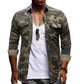 Men Shirts Coats Tops Camouflage Shirt Turn Down Collar Full Sleeve Single Breasted Casual Splice Regular Button Autumn ShedPoundsPortal