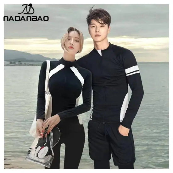 Women Men Diving Clothing Quick Dry Swimming Suit Snorkeling Surfing Wetsuit Zipper Water Sport Long Sleeve Diving Five Suit ShedPoundsPortal