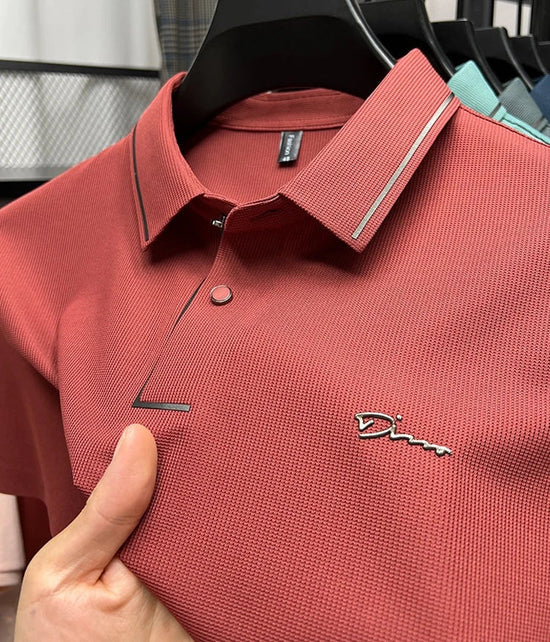 High end luxury brand fashion hot diamond short sleeve Advanced printed POLO shirt summer new Korean version men&