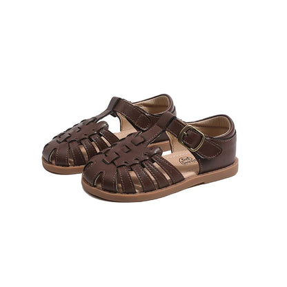 Children Sandals Unisex Kids Fashion Rome Braid Geniune Leather Sandal