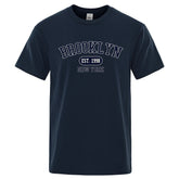 Brooklyn Est.1998 New York Letter T Shirts Man Casual Crewneck Streetwear Breathable Fashion Summer Tops Cotton Loose T-Shirts ShedPoundsPortal