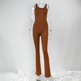 Sexy Jumpsuits Women Summer New Hollow Out Sleeveless Solid Bodycon Rompers Backless Fashion Casual Streetwear Sporty Overall ShedPoundsPortal