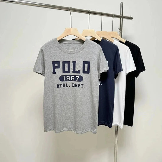 2025 RLauren T-shirt New Polo1967 Logo Korean Popular Clothes Short Sleeve Y2K Woman Clothing Tops Women&