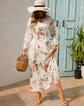 Women Eid Muslim Dresses Tight Waist O Neck Ruffles Spliced Casual Vestidos Flowers Dress Dubai Kaftan Islam Morocco Arab ShedPoundsPortal
