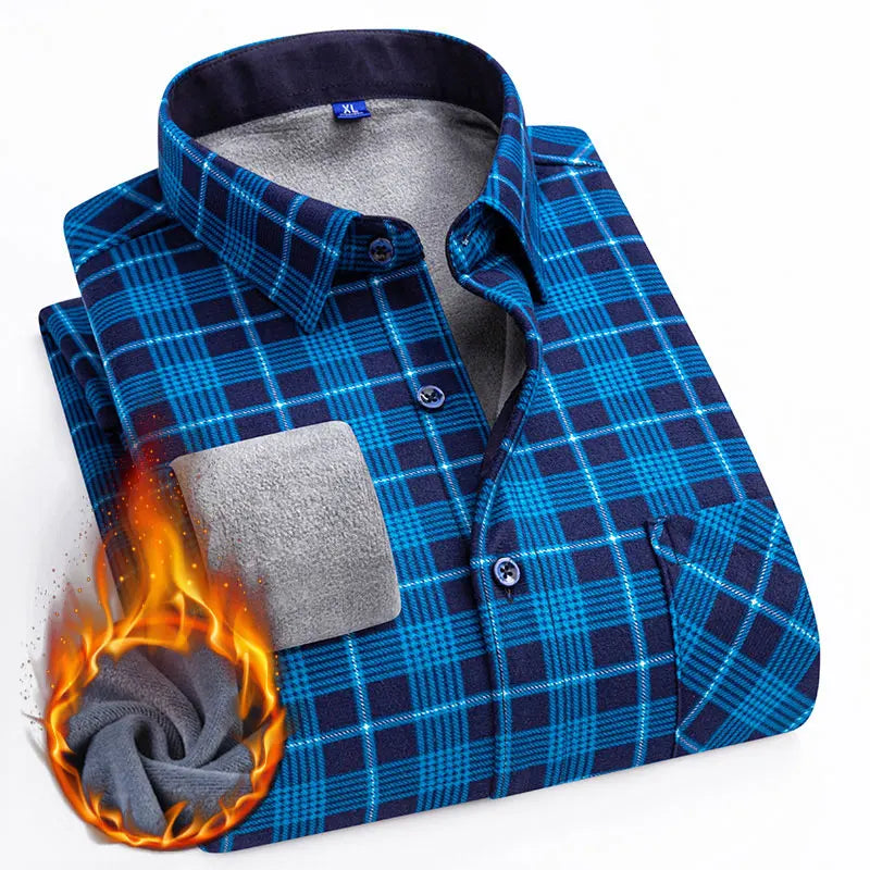 Autumn and winter new fleece shirt men&