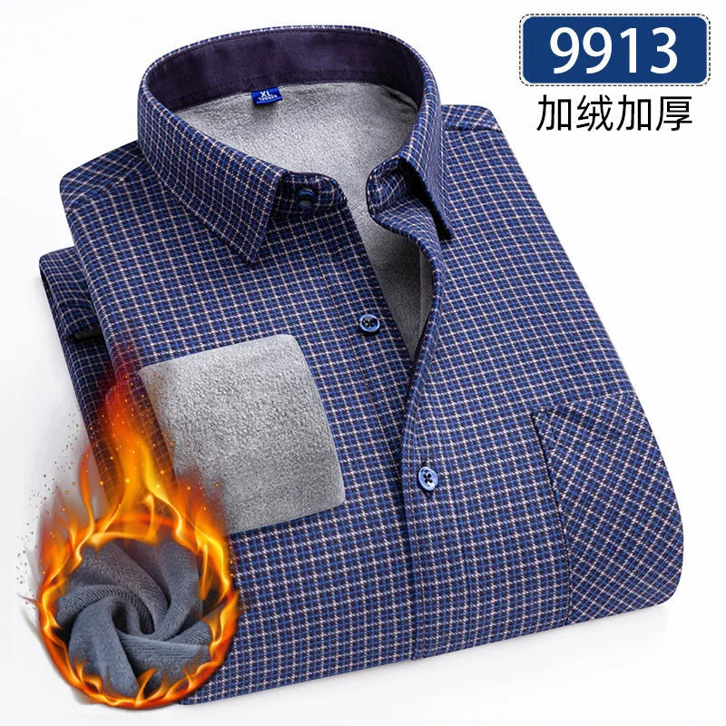 Autumn and winter new fleece shirt men&