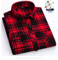 plus size 8XL100%cotton sanding long-sleeve shirts for men slim fit casual plain shirt soft palid tops designer elegant clothes